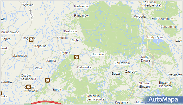 mapa Buczków gmina Rzezawa, Buczków gmina Rzezawa na mapie Targeo