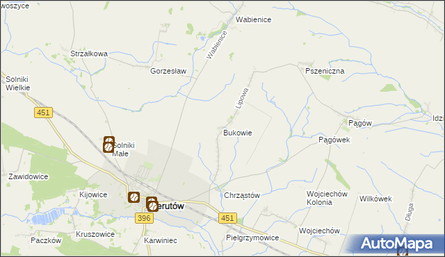 mapa Bukowie gmina Wilków, Bukowie gmina Wilków na mapie Targeo