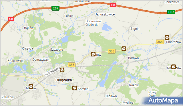 mapa Byków, Byków na mapie Targeo