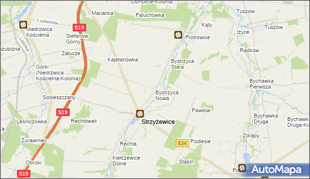 mapa Bystrzyca Nowa, Bystrzyca Nowa na mapie Targeo