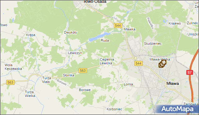 mapa Cegielnia Lewicka, Cegielnia Lewicka na mapie Targeo