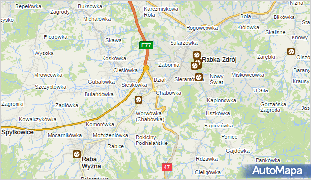 mapa Chabówka, Chabówka na mapie Targeo