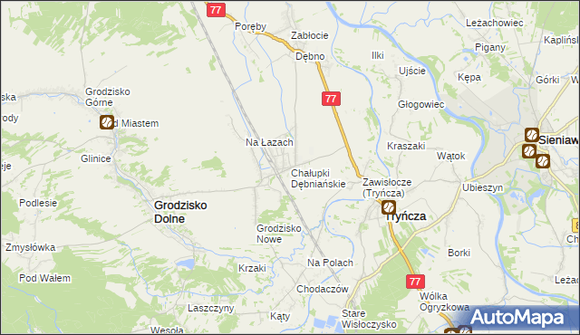 mapa Chałupki Dębniańskie, Chałupki Dębniańskie na mapie Targeo