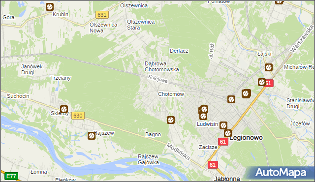 mapa Chotomów, Chotomów na mapie Targeo