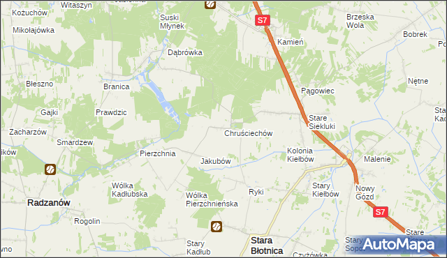 mapa Chruściechów gmina Stara Błotnica, Chruściechów gmina Stara Błotnica na mapie Targeo