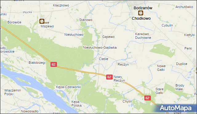 mapa Cieśle gmina Bodzanów, Cieśle gmina Bodzanów na mapie Targeo