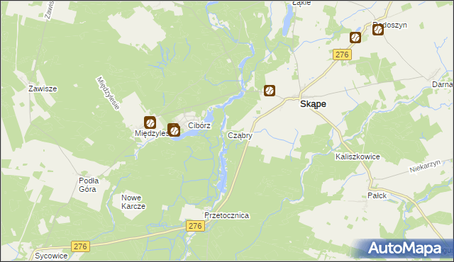 mapa Cząbry, Cząbry na mapie Targeo