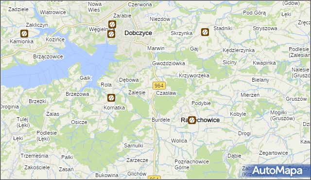 mapa Czasław gmina Raciechowice, Czasław gmina Raciechowice na mapie Targeo