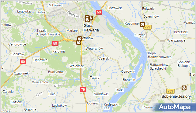 mapa Czersk gmina Góra Kalwaria, Czersk gmina Góra Kalwaria na mapie Targeo