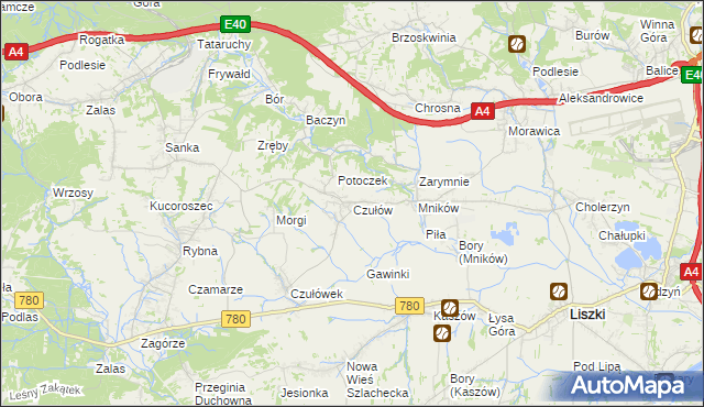 mapa Czułów, Czułów na mapie Targeo