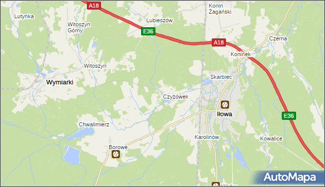 mapa Czyżówek, Czyżówek na mapie Targeo