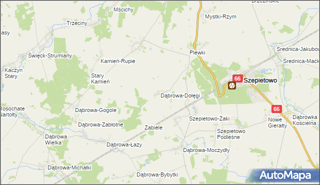 mapa Dąbrowa-Dołęgi, Dąbrowa-Dołęgi na mapie Targeo