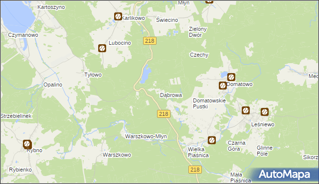 mapa Dąbrowa gmina Krokowa, Dąbrowa gmina Krokowa na mapie Targeo