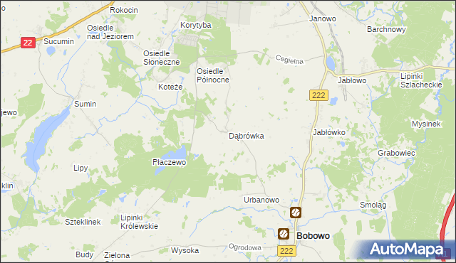 mapa Dąbrówka gmina Starogard Gdański, Dąbrówka gmina Starogard Gdański na mapie Targeo