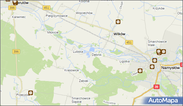 mapa Dębnik gmina Wilków, Dębnik gmina Wilków na mapie Targeo