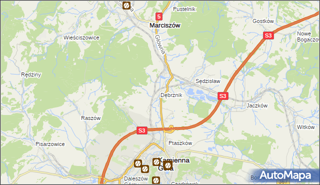 mapa Dębrznik, Dębrznik na mapie Targeo