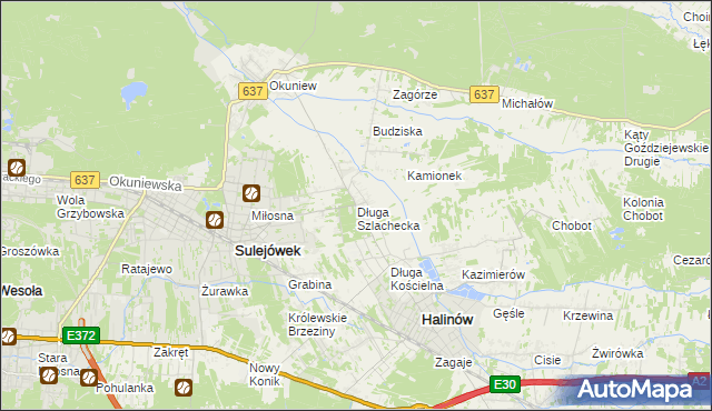 mapa Długa Szlachecka, Długa Szlachecka na mapie Targeo