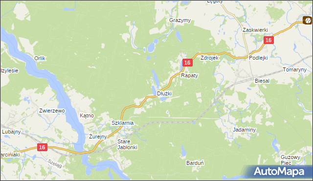 mapa Dłużki, Dłużki na mapie Targeo