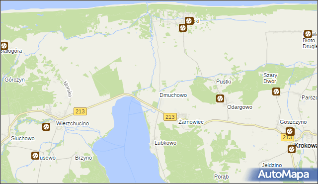 mapa Dmuchowo gmina Krokowa, Dmuchowo gmina Krokowa na mapie Targeo