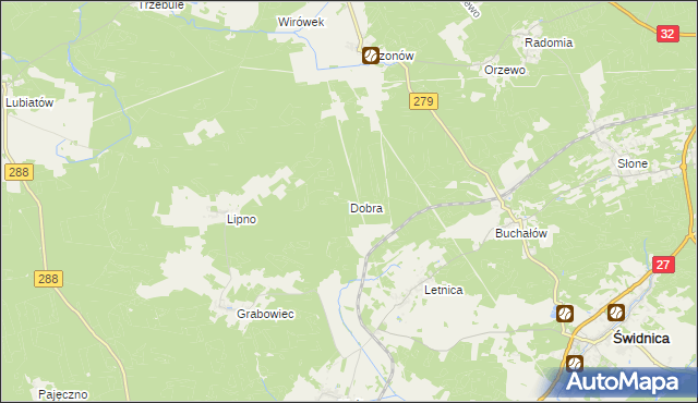 mapa Dobra gmina Świdnica, Dobra gmina Świdnica na mapie Targeo