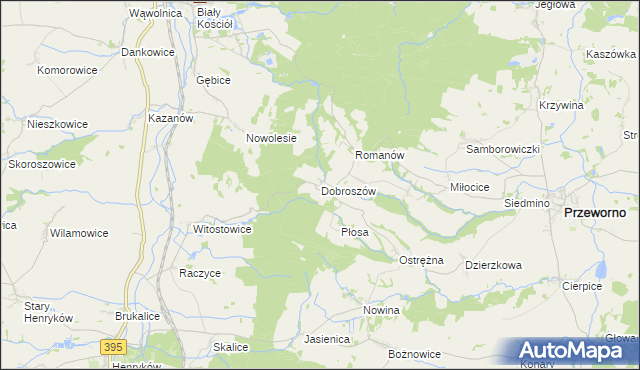 mapa Dobroszów gmina Przeworno, Dobroszów gmina Przeworno na mapie Targeo