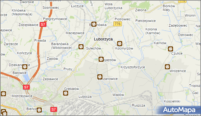 mapa Dojazdów, Dojazdów na mapie Targeo