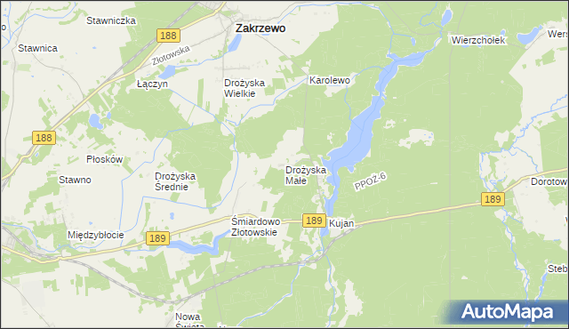 mapa Drożyska Małe, Drożyska Małe na mapie Targeo