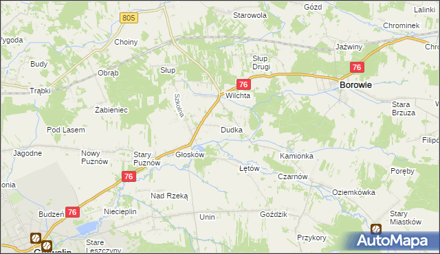 mapa Dudka gmina Borowie, Dudka gmina Borowie na mapie Targeo