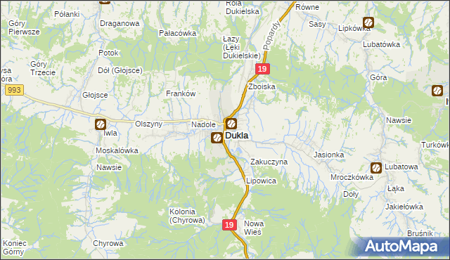 mapa Dukla, Dukla na mapie Targeo