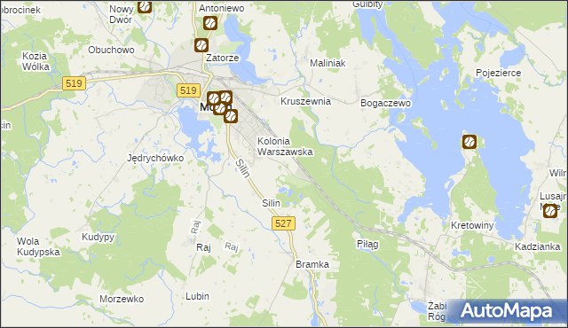 mapa Dury gmina Morąg, Dury gmina Morąg na mapie Targeo