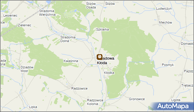 mapa Dziadowa Kłoda, Dziadowa Kłoda na mapie Targeo