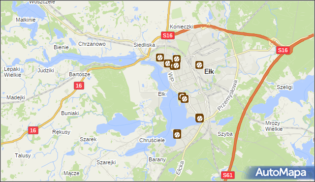 mapa Ełk powiat ełcki, Ełk powiat ełcki na mapie Targeo