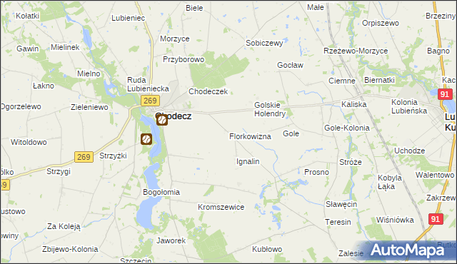 mapa Florkowizna, Florkowizna na mapie Targeo