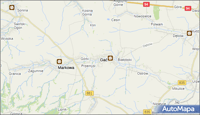 mapa Gać powiat przeworski, Gać powiat przeworski na mapie Targeo
