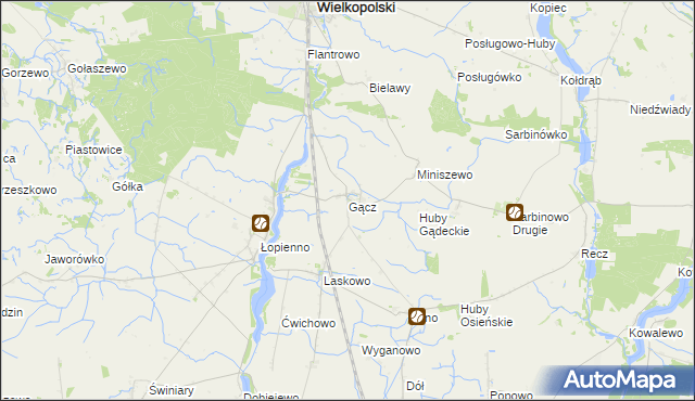 mapa Gącz, Gącz na mapie Targeo