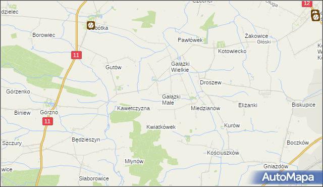mapa Gałązki Małe, Gałązki Małe na mapie Targeo