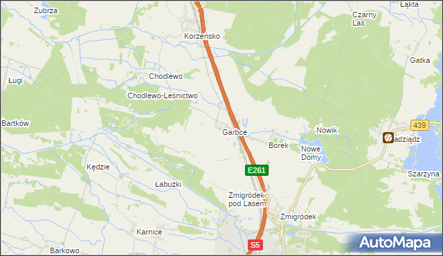 mapa Garbce, Garbce na mapie Targeo