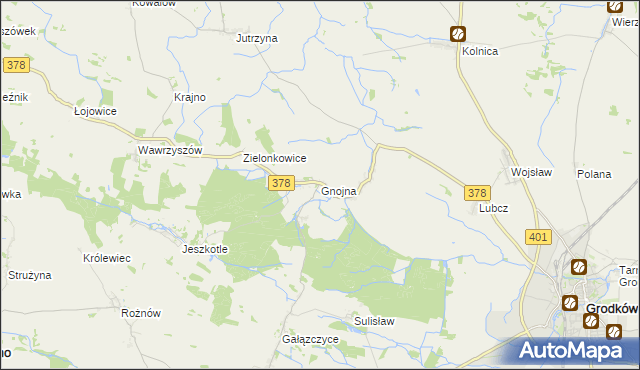 mapa Gnojna gmina Grodków, Gnojna gmina Grodków na mapie Targeo
