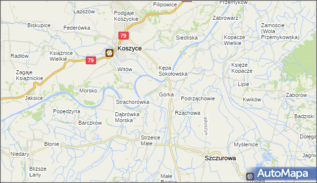 mapa Górka gmina Szczurowa, Górka gmina Szczurowa na mapie Targeo