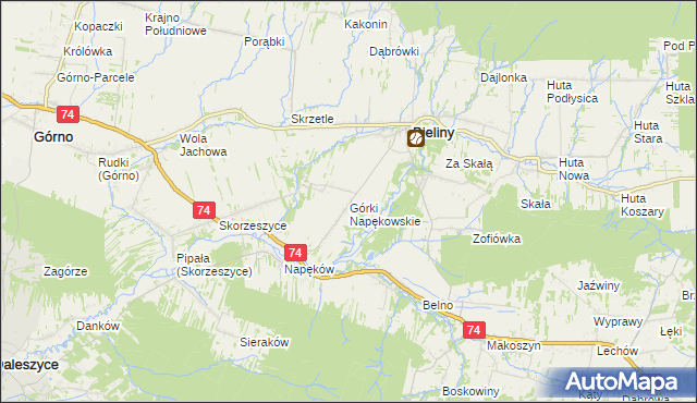 mapa Górki Napękowskie, Górki Napękowskie na mapie Targeo