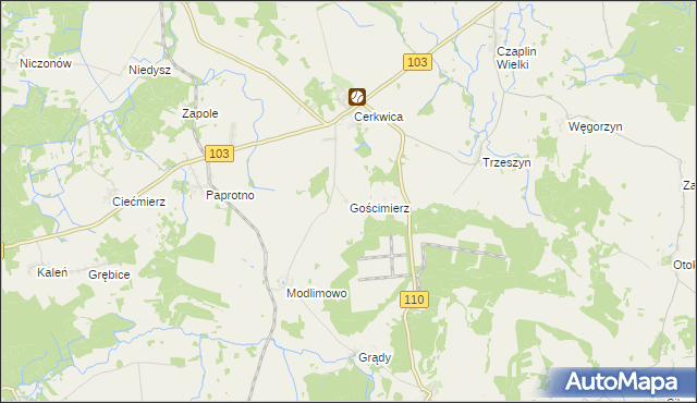 mapa Gościmierz, Gościmierz na mapie Targeo