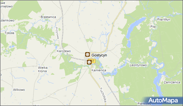 mapa Gostycyn, Gostycyn na mapie Targeo