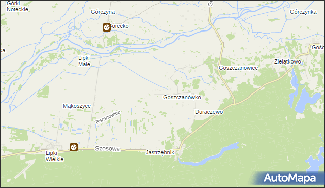 mapa Goszczanówko, Goszczanówko na mapie Targeo