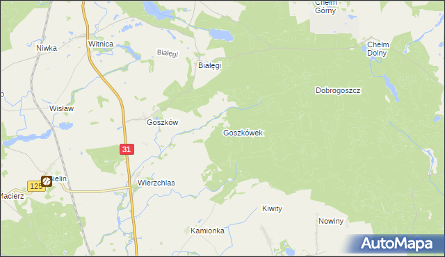 mapa Goszkówek, Goszkówek na mapie Targeo