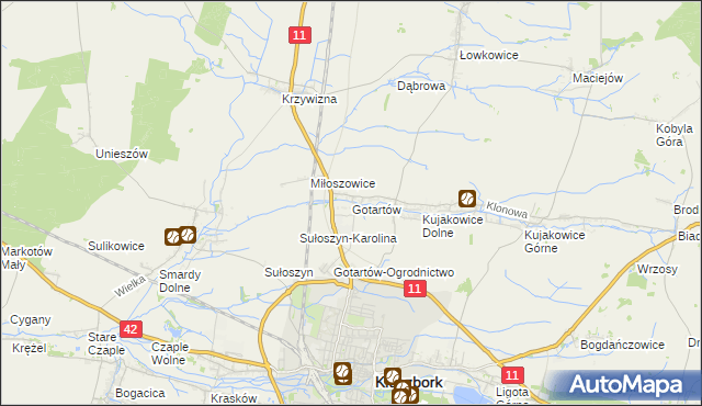 mapa Gotartów, Gotartów na mapie Targeo