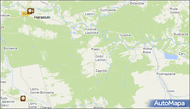 mapa Gózd Lipiński, Gózd Lipiński na mapie Targeo