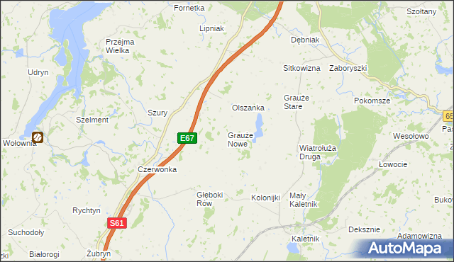 mapa Grauże Nowe, Grauże Nowe na mapie Targeo