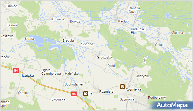 mapa Grodzisko gmina Strzelce Opolskie, Grodzisko gmina Strzelce Opolskie na mapie Targeo