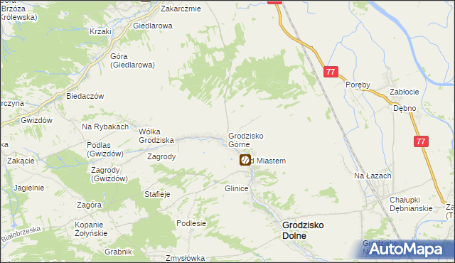 mapa Grodzisko Górne, Grodzisko Górne na mapie Targeo