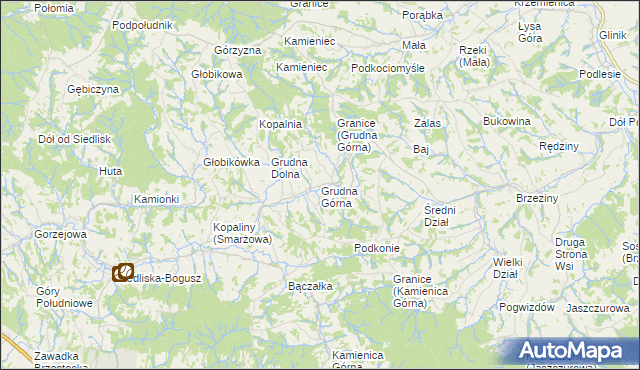 mapa Grudna Górna, Grudna Górna na mapie Targeo